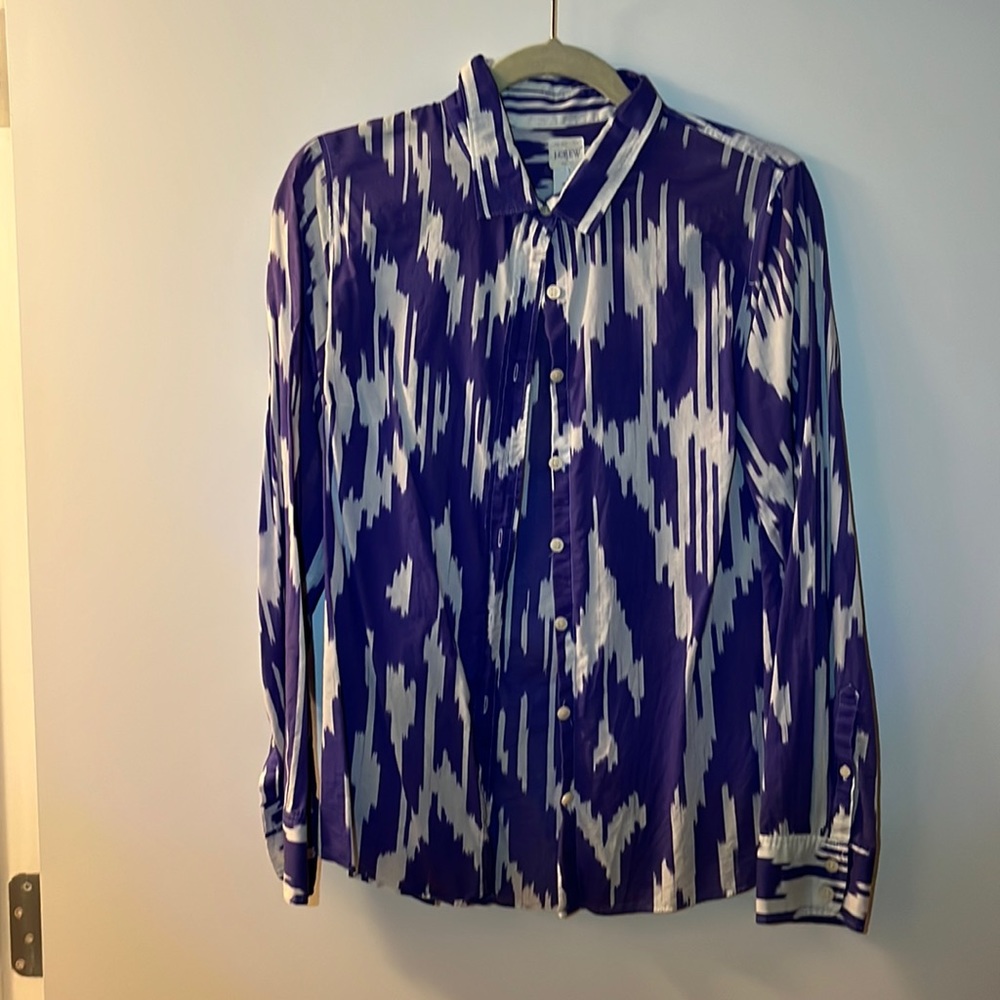 J. Crew Perfect Shirt Ikat, M